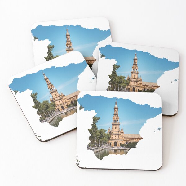 Item preview, Spain Map Plaza de Espana Seville Canal Architecture Silhouette V4 designed and sold by Maroan93.