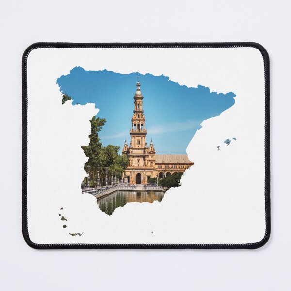 Item preview, Spain Map Plaza de Espana Seville Canal Architecture Silhouette V4 designed and sold by Maroan93.