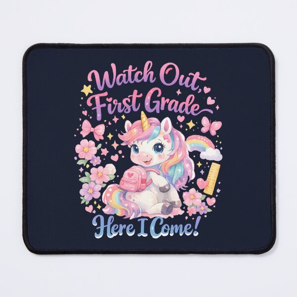 Item preview, Watch Out First Grade Here I Come Kawaii Watercolor Unicorn Pastel Girls Back to School Gift designed and sold by Artycom.
