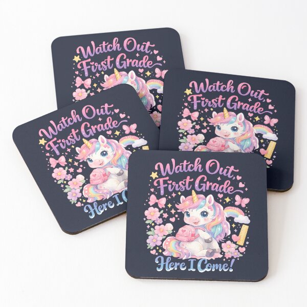 Item preview, Watch Out First Grade Here I Come Kawaii Watercolor Unicorn Pastel Girls Back to School Gift designed and sold by Artycom.