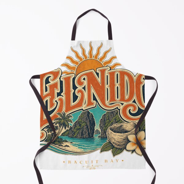 Item preview, El Nido Philippines Vintage Hand Lettered Travel Emblem designed and sold by VisualArtsOasis.