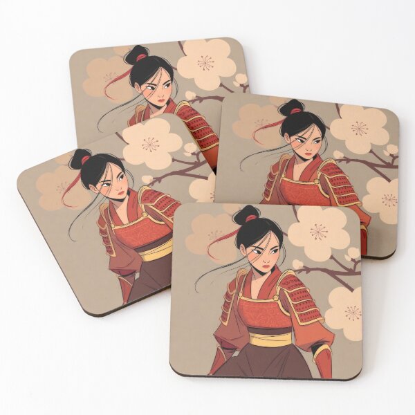 Item preview, Elegant Oriental Warrior in Traditional Armor – Floral Anime Style Illustration designed and sold by Billy Morfo™.