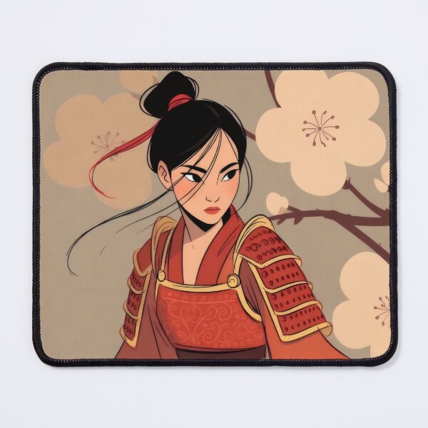 Item preview, Elegant Oriental Warrior in Traditional Armor – Floral Anime Style Illustration designed and sold by Billy Morfo™.