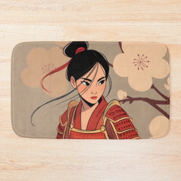 Item preview, Elegant Oriental Warrior in Traditional Armor – Floral Anime Style Illustration designed and sold by Billy Morfo™.