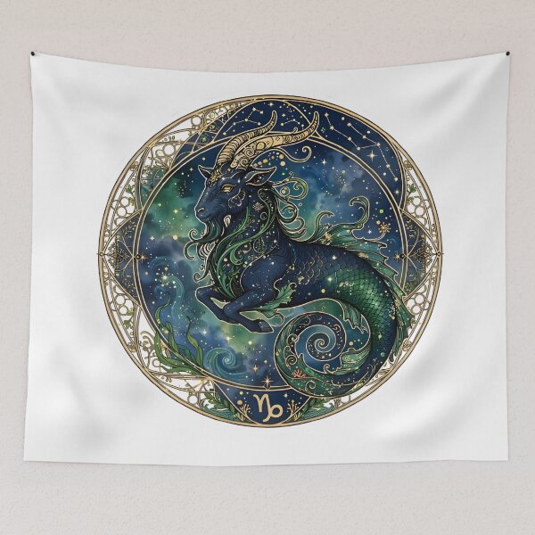Item preview, Cosmic Capricorn Celestial Portal Art designed and sold by Zodiac Celestial Art.