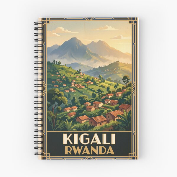 Item preview, Kigali Rwanda Vintage Travel Poster – Land of a Thousand Hills & Mountain Art designed and sold by Bomax121.