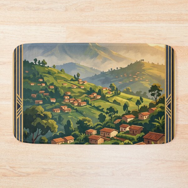Item preview, Kigali Rwanda Vintage Travel Poster – Land of a Thousand Hills & Mountain Art designed and sold by Bomax121.