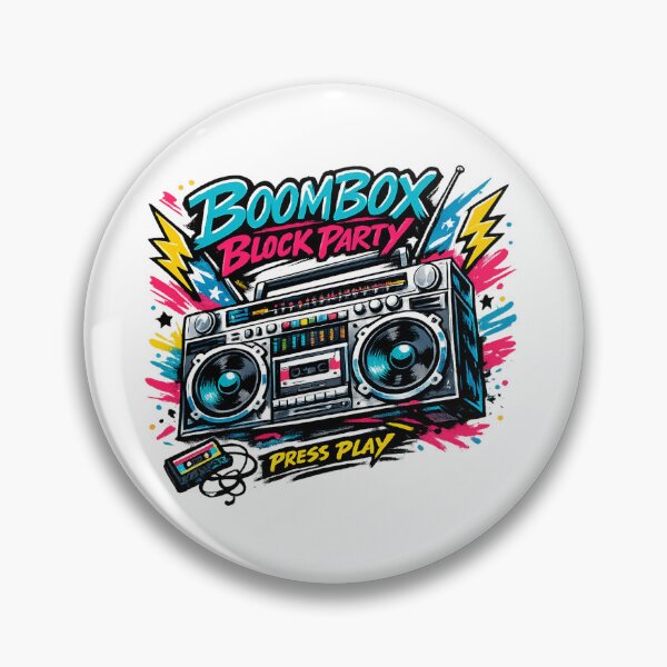 Item preview, Boombox Block Party Colorful 80s Music Art designed and sold by Doodle Souq.