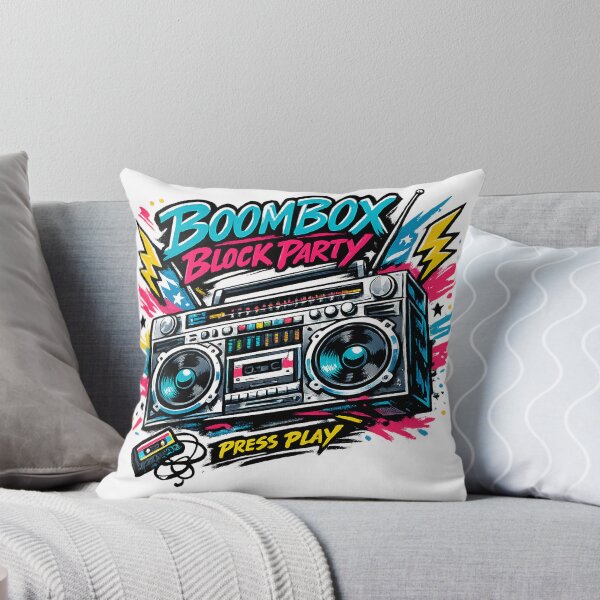 Item preview, Boombox Block Party Colorful 80s Music Art designed and sold by Doodle Souq.