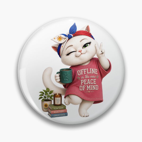 Item preview, Offline is the new peace of mind Holly Miyuki cat designed and sold by SHARAMDARA.