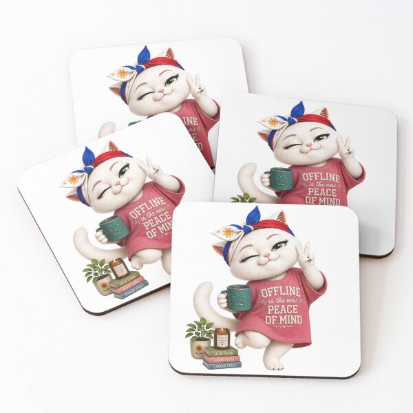 Item preview, Offline is the new peace of mind Holly Miyuki cat designed and sold by SHARAMDARA.
