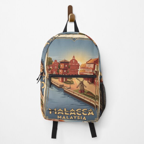 Item preview, Malacca Malaysia Vintage Travel Poster – Dutch Square, Christ Church & Stadthuys Art designed and sold by Bomax121.