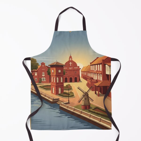 Item preview, Malacca Malaysia Vintage Travel Poster – Dutch Square, Christ Church & Stadthuys Art designed and sold by Bomax121.