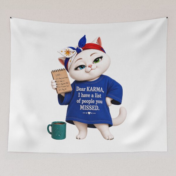 Item preview, Dear Karma cat designed and sold by SHARAMDARA.