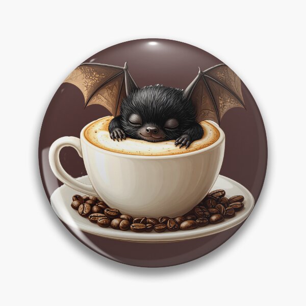 Item preview, Cute Sleeping Bat in a Coffee Cup – Cozy Halloween Illustration designed and sold by OksArtStudio.
