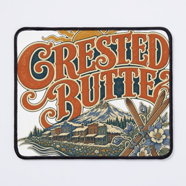 Item preview, Crested Butte Colorado Ornate Vintage Travel Typography designed and sold by VisualArtsOasis.