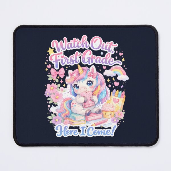 Item preview, Watch Out First Grade Here I Come Kawaii Watercolor Unicorn Pastel Girls Back to School Gift designed and sold by Artycom.