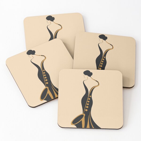 Item preview, Elegant Jazz Woman Illustration | Saxophone Silhouette Art | Art Deco Inspired Music Design | Minimalist Music Graphic designed and sold by Studio pod Burom.