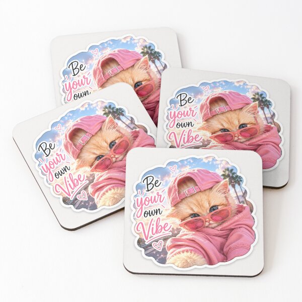 Item preview, Cute Pink Kitten Sticker | Be Your Own Vibe | Kawaii Aesthetic Cat Art designed and sold by Arts121.