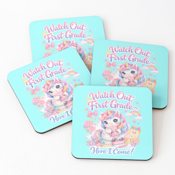 Item preview, Watch Out First Grade Here I Come Kawaii Watercolor Unicorn Pastel Girls Back to School Gift designed and sold by Artycom.