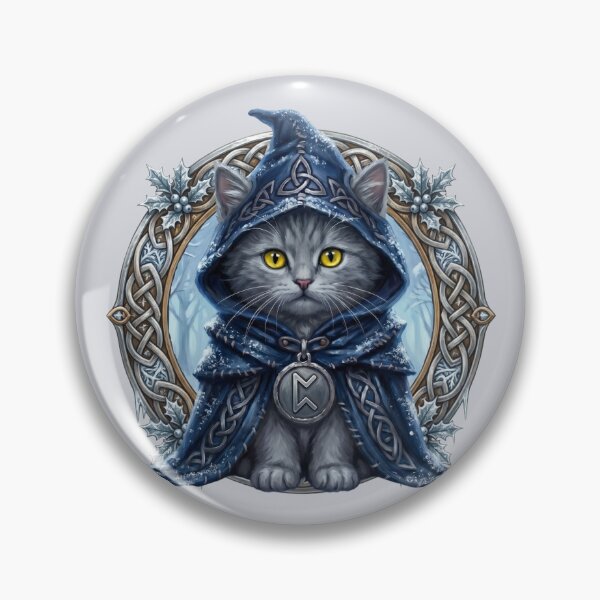 Item preview,  Celtic Solstice Folklore Grey Cat Peorð Motif - Hearthside Snow Edition designed and sold by Englandbear.