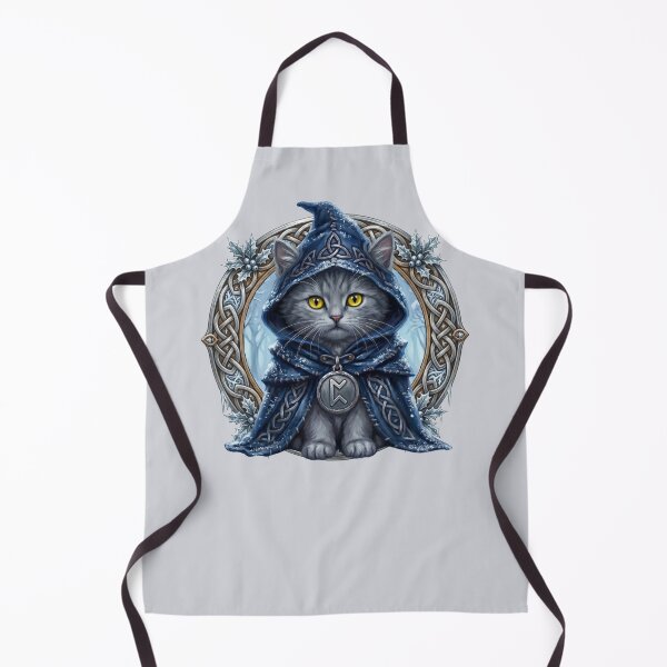Item preview, Celtic Solstice Folklore Grey Cat Peorð Motif - Hearthside Snow Edition designed and sold by Englandbear.
