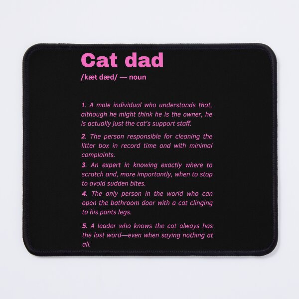 Item preview, Cat Dad Dictionary Definition Quote \\ black and pink designed and sold by Laysa Kaline.