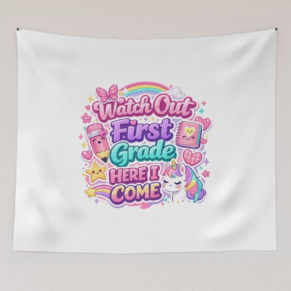 Item preview, Watch Out First Grade Here I Come – Kawaii Pastel Girls Back to School Gift  designed and sold by Artycom.