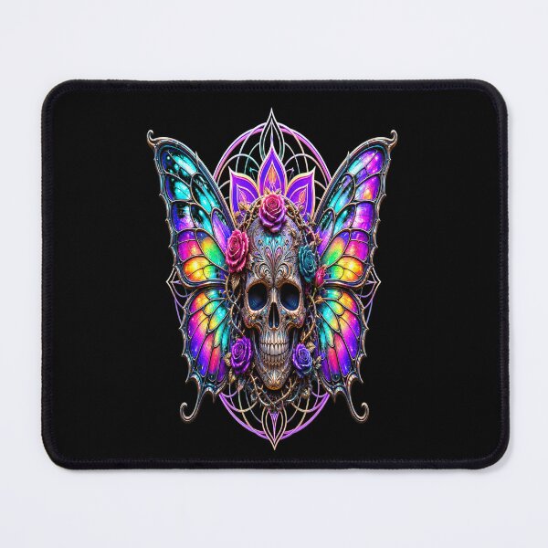 Item preview, Butterfly Skull Rainbow Mandala designed and sold by Inky Atlas.
