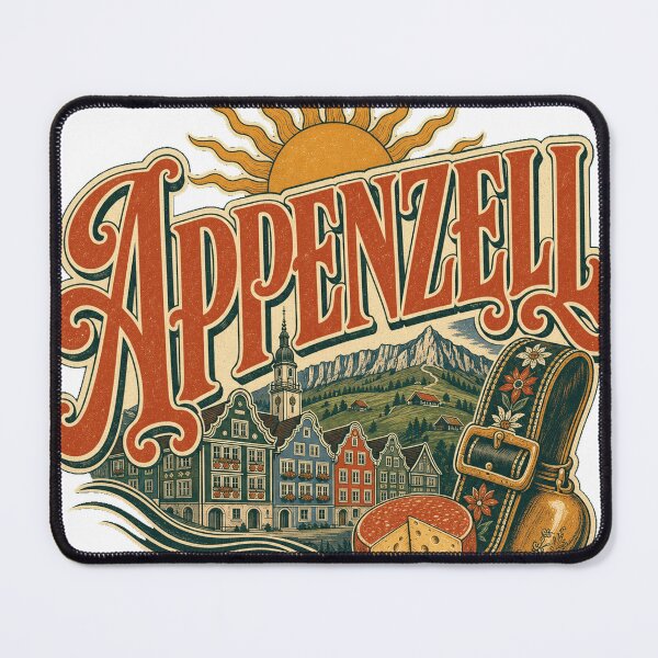 Item preview, Appenzell Switzerland Vintage Signwriting Travel Design designed and sold by VisualArtsOasis.