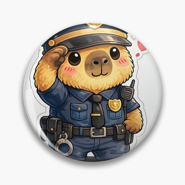 Item preview, Cute Capybara Police Officer | Kawaii Cop Sticker designed and sold by palette fox.