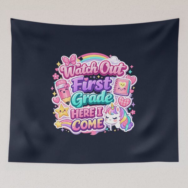 Item preview, Watch Out First Grade Here I Come – Kawaii Pastel Girls Back to School Gift  designed and sold by Artycom.