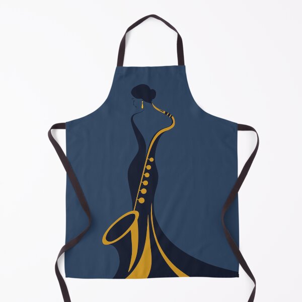 Item preview, Elegant Jazz Woman Silhouette | Saxophone Art | Midnight Blue Art Deco Design | Minimalist Music Illustration designed and sold by Studio pod Burom.