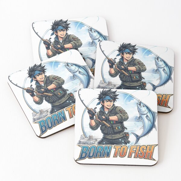 Item preview, BORN TO FISH - ANIME STYLE designed and sold by TeeHahaStudio.