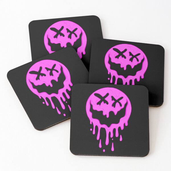 Item preview, Melting Pink Smiley Face | Creepy Cute Dripping Emoji | Neon Horror Illustration designed and sold by Let There Be Art Studio.