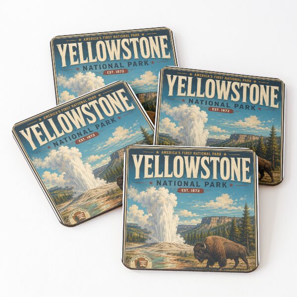 Item preview, Yellowstone National Park Vintage Travel Poster designed and sold by SlanPOD.
