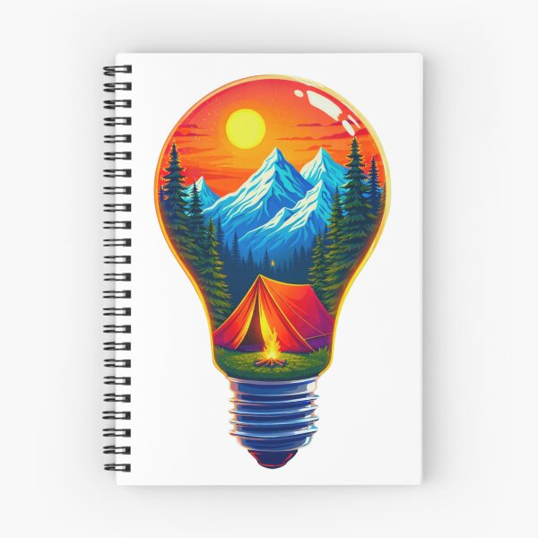 Item preview, Light of Adventure – Mountain Camping in a Lightbulb designed and sold by GabeMountainArt.