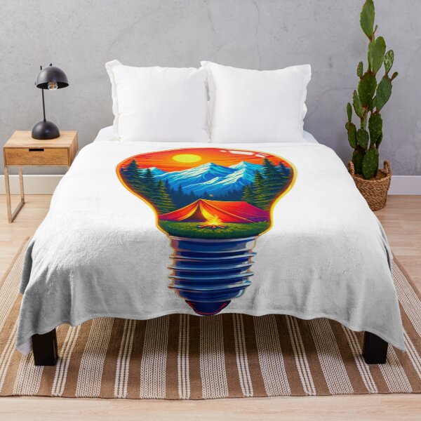 Item preview, Light of Adventure – Mountain Camping in a Lightbulb designed and sold by GabeMountainArt.