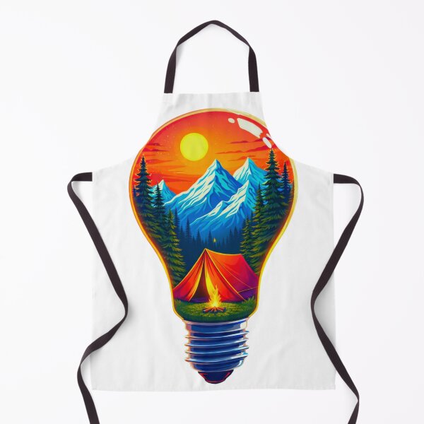 Item preview, Light of Adventure – Mountain Camping in a Lightbulb designed and sold by GabeMountainArt.