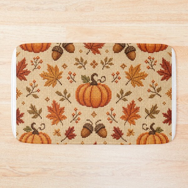 Item preview, Rustic Autumn Cross Stitch Embroidery Pattern designed and sold by Thai Vibe Studio.