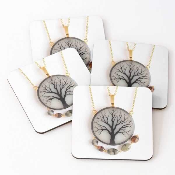 Item preview, Minimalist Gold Tree of Life Necklace Design designed and sold by MFMart.