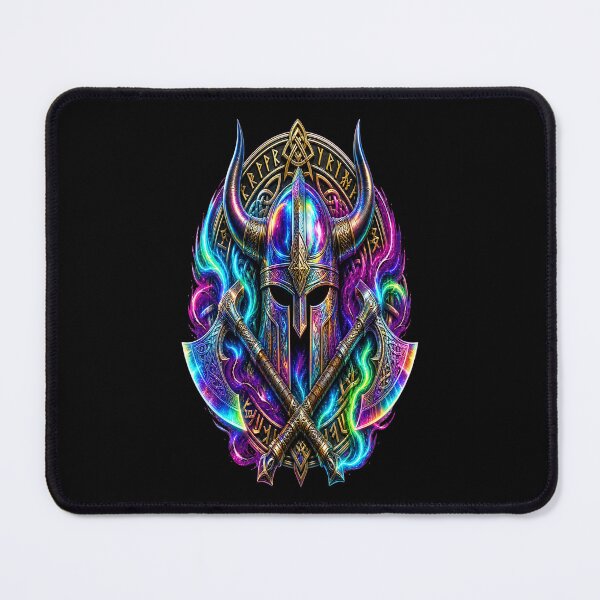 Item preview, Aurora Viking Helmet Rune Axe designed and sold by Inky Atlas.