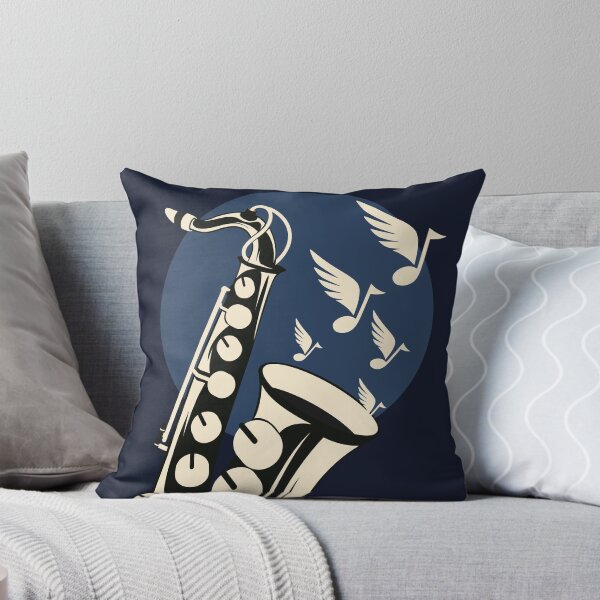 Item preview, Retro Jazz Saxophone Illustration | Midnight Blue Music Design | Vintage Musical Instrument Art | Jazz Lover Gift designed and sold by Studio pod Burom.