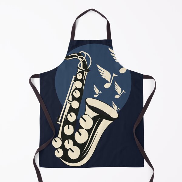 Item preview, Retro Jazz Saxophone Illustration | Midnight Blue Music Design | Vintage Musical Instrument Art | Jazz Lover Gift designed and sold by Studio pod Burom.