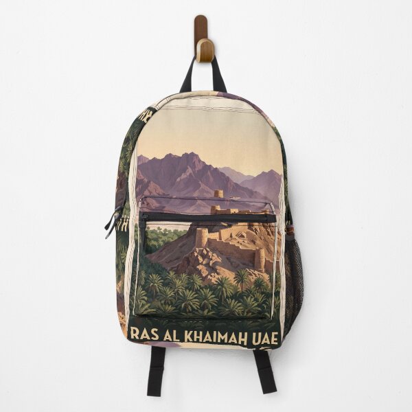 Item preview, Ras Al Khaimah UAE Vintage Travel Poster – Dhayah Fort & Hajar Mountains Art designed and sold by Bomax121.