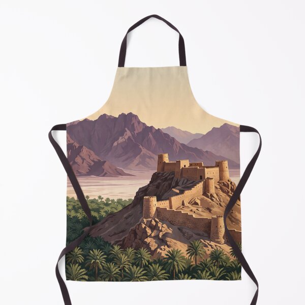 Item preview, Ras Al Khaimah UAE Vintage Travel Poster – Dhayah Fort & Hajar Mountains Art designed and sold by Bomax121.