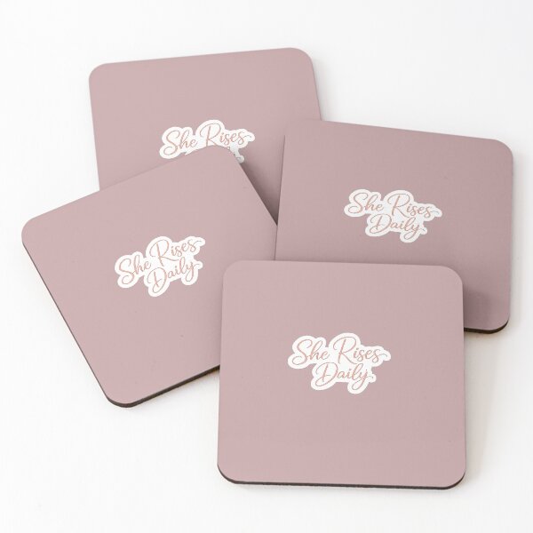 Item preview, She Rises Daily Sticker | Feminine Self Love Quote | Rose Gold Motivational Aesthetic designed and sold by PawsAndpetalstudio.