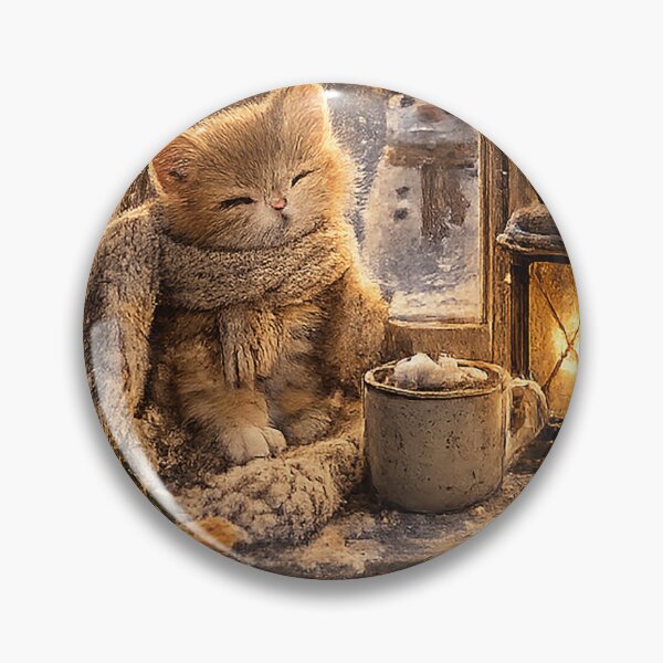 Item preview, Cute Snowy Cat with Hot Cocoa designed and sold by Sara-Ai.