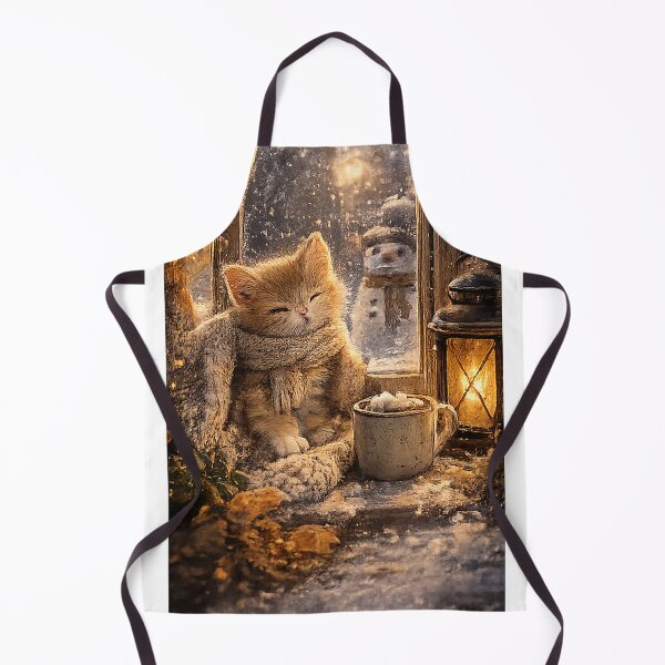 Item preview, Cute Snowy Cat with Hot Cocoa designed and sold by Sara-Ai.