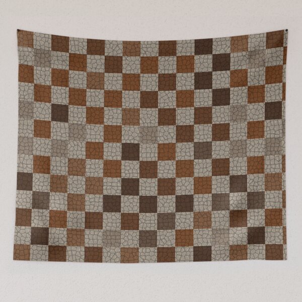 Item preview, Abstract Cracked Tile Mosaic Artwork Rust Brown Mosaic designed and sold by TexSta.